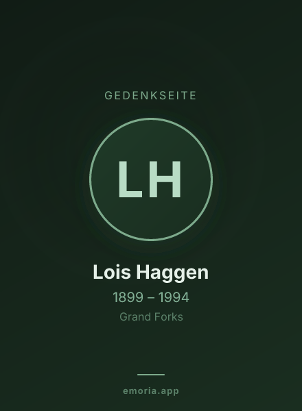 Gedenkportrait von Lois Haggen