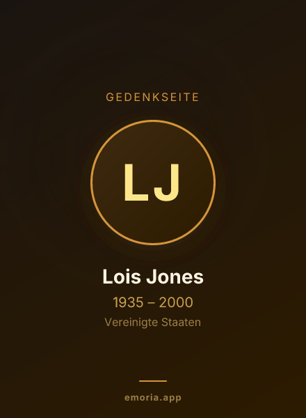 Gedenkportrait von Lois Jones