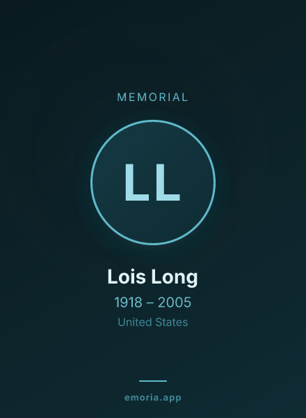 Memorial portrait of Lois Long