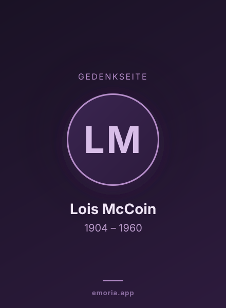 Gedenkportrait von Lois McCoin
