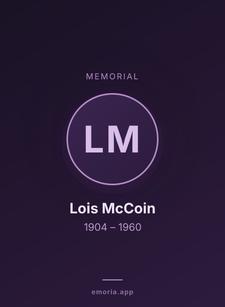 Memorial portrait of Lois McCoin