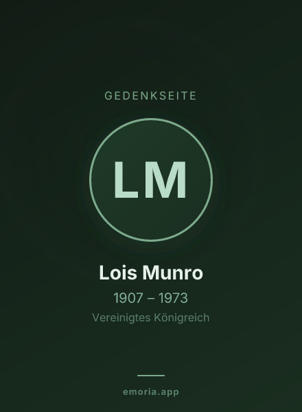 Gedenkportrait von Lois Munro