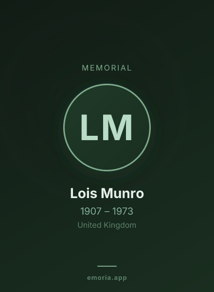 Memorial portrait of Lois Munro