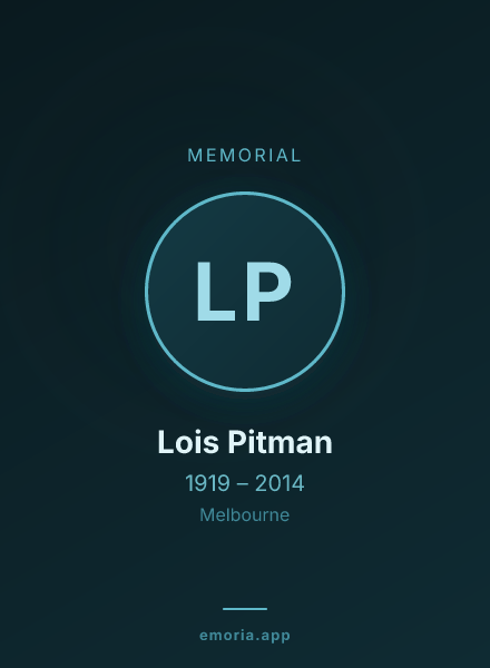Memorial portrait of Lois Pitman