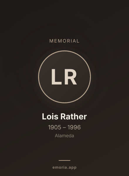 Memorial portrait of Lois Rather