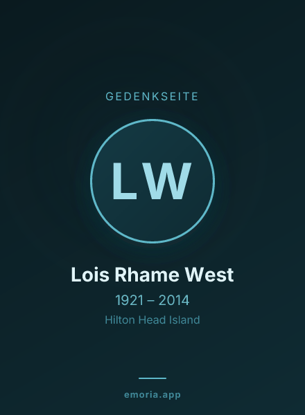 Gedenkportrait von Lois Rhame West