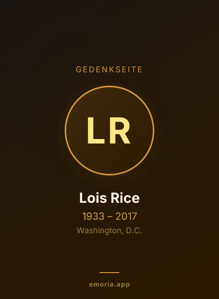 Gedenkportrait von Lois Rice