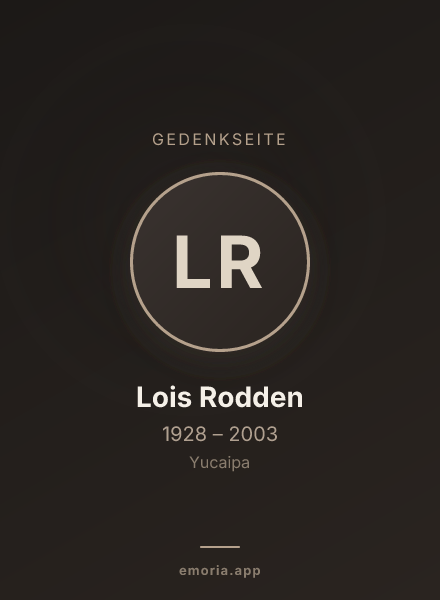 Gedenkportrait von Lois Rodden