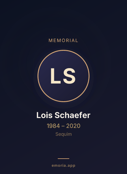 Memorial portrait of Lois Schaefer