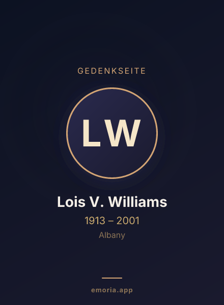 Gedenkportrait von Lois V. Williams