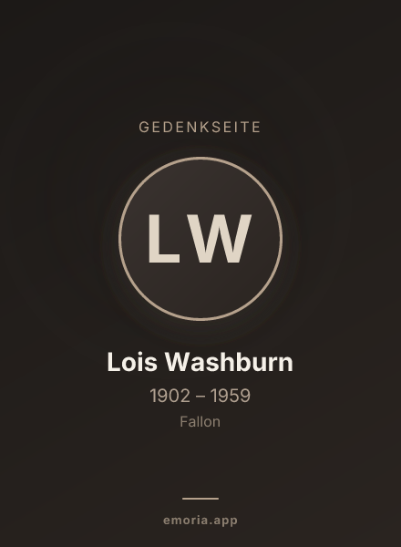 Gedenkportrait von Lois Washburn