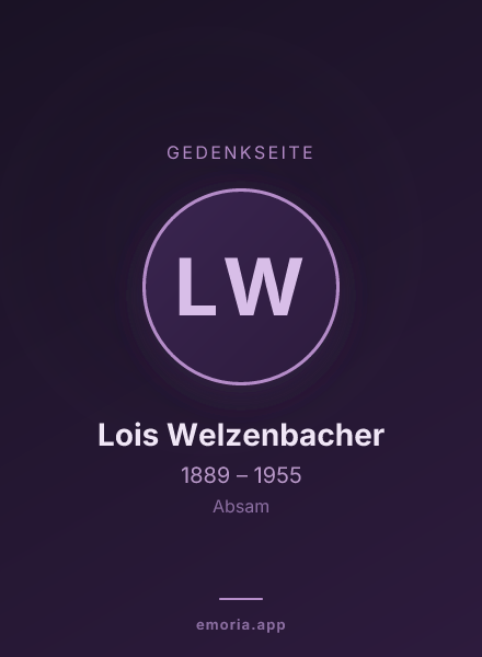 Gedenkportrait von Lois Welzenbacher