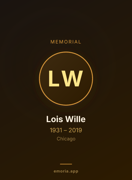 Memorial portrait of Lois Wille