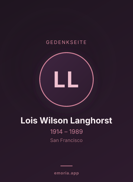 Gedenkportrait von Lois Wilson Langhorst