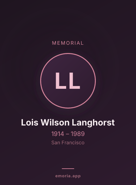 Memorial portrait of Lois Wilson Langhorst