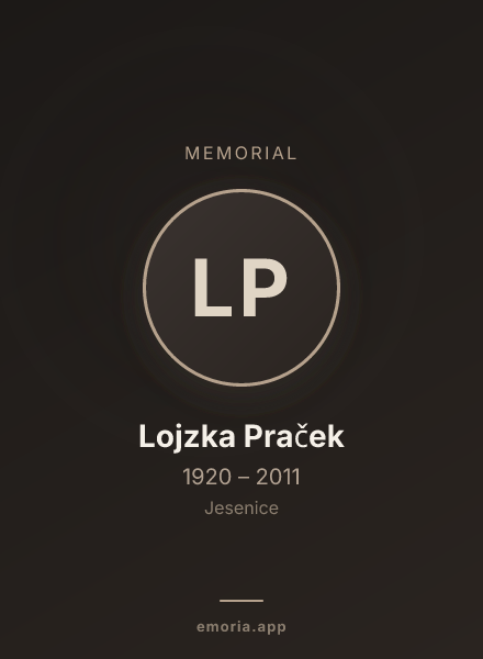 Memorial portrait of Lojzka Praček