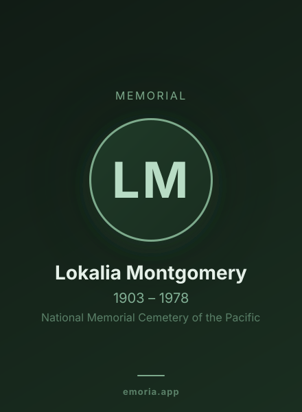 Memorial portrait of Lokalia Montgomery