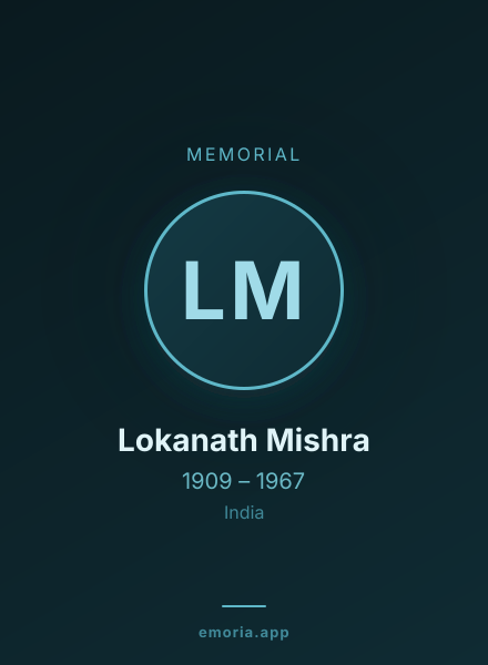 Memorial portrait of Lokanath Mishra