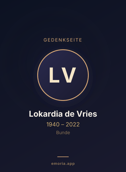 Gedenkportrait von Lokardia de Vries