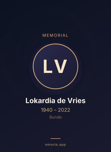 Memorial portrait of Lokardia de Vries