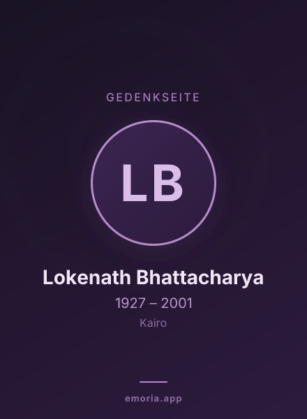 Gedenkportrait von Lokenath Bhattacharya