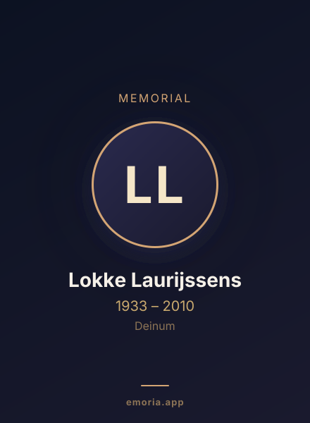 Memorial portrait of Lokke Laurijssens