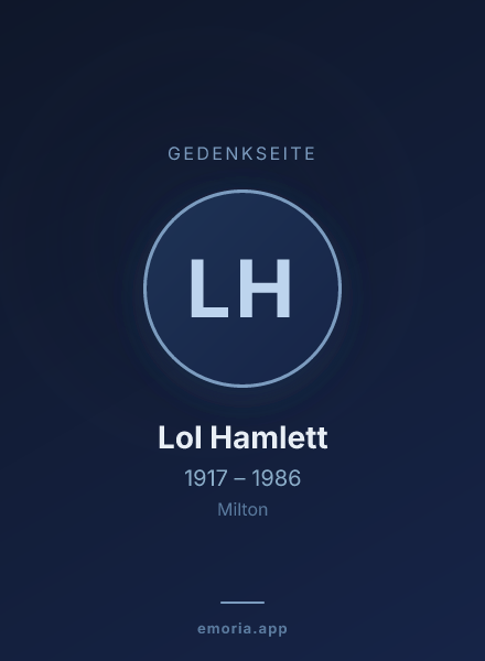 Gedenkportrait von Lol Hamlett