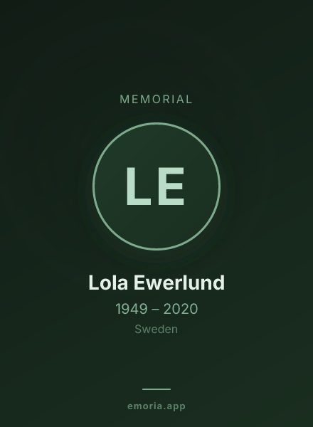 Memorial portrait of Lola Ewerlund