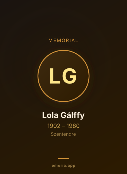 Memorial portrait of Lola Gálffy