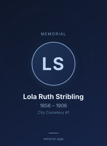 Memorial portrait of Lola Ruth Stribling
