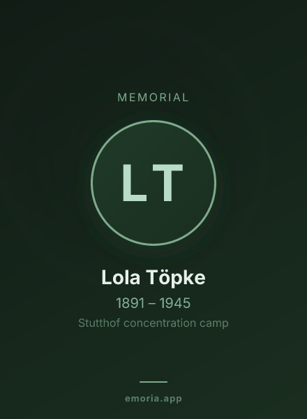 Memorial portrait of Lola Töpke
