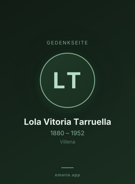 Gedenkportrait von Lola Vitoria Tarruella