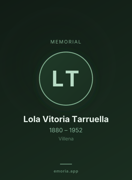 Memorial portrait of Lola Vitoria Tarruella