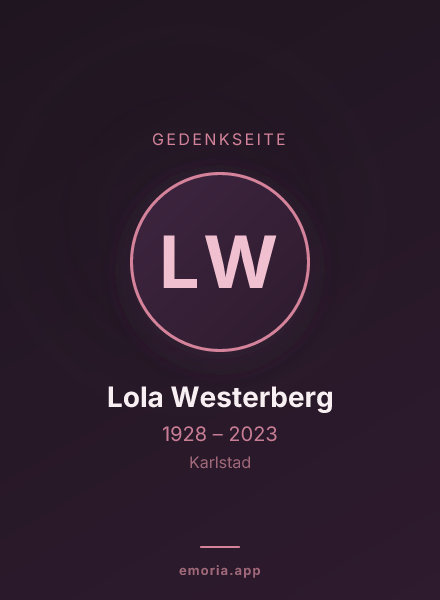 Gedenkportrait von Lola Westerberg