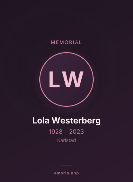 Memorial portrait of Lola Westerberg