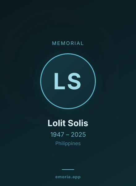 Memorial portrait of Lolit Solis