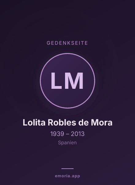 Gedenkportrait von Lolita Robles de Mora