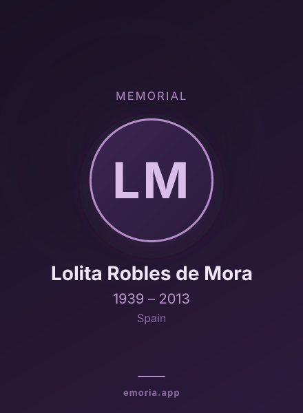 Memorial portrait of Lolita Robles de Mora