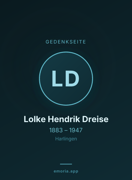 Gedenkportrait von Lolke Hendrik Dreise
