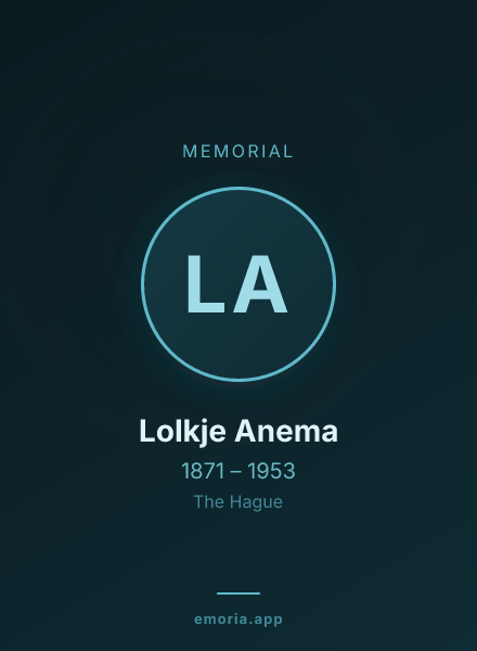 Memorial portrait of Lolkje Anema