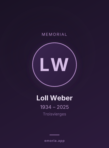 Memorial portrait of Loll Weber