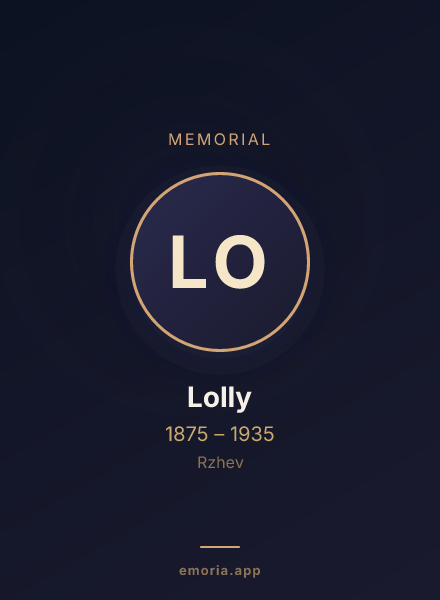 Memorial portrait of Lolly