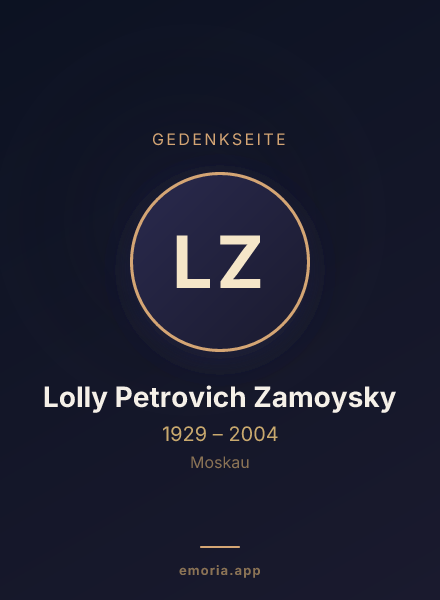 Gedenkportrait von Lolly Petrovich Zamoysky