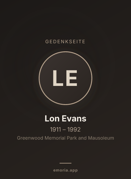 Gedenkportrait von Lon Evans