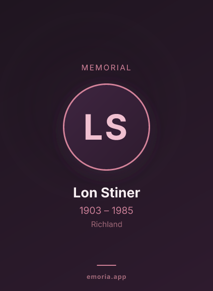 Memorial portrait of Lon Stiner