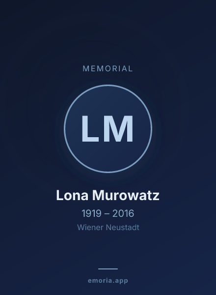Memorial portrait of Lona Murowatz