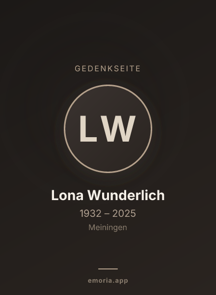 Gedenkportrait von Lona Wunderlich