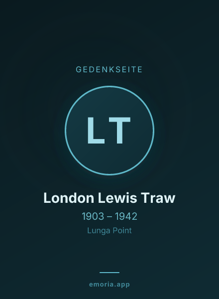 Gedenkportrait von London Lewis Traw