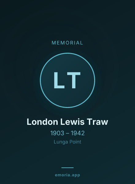Memorial portrait of London Lewis Traw