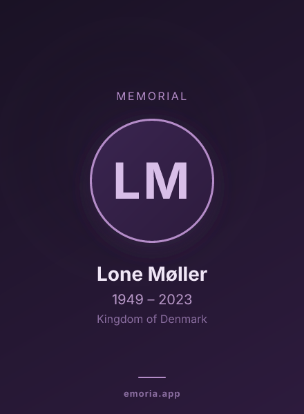 Memorial portrait of Lone Møller